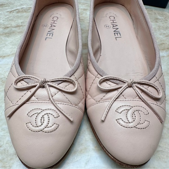 CHANEL Ballet flats Sz.39 Beige/Blush w/Box, shoe bags, docs. - Picture 3 of 16
